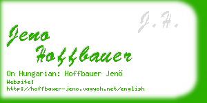 jeno hoffbauer business card